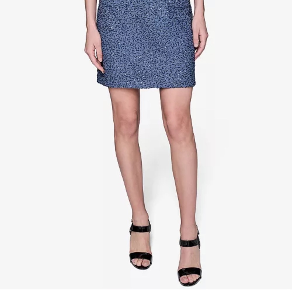 Karl Lagerfeld Navy Patterned Mini Skirt